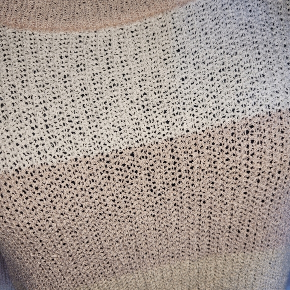 POL Distressed Soft Pink and Cream Striped Light Weight Sweater. Size S. NWOT - Picture 6 of 6